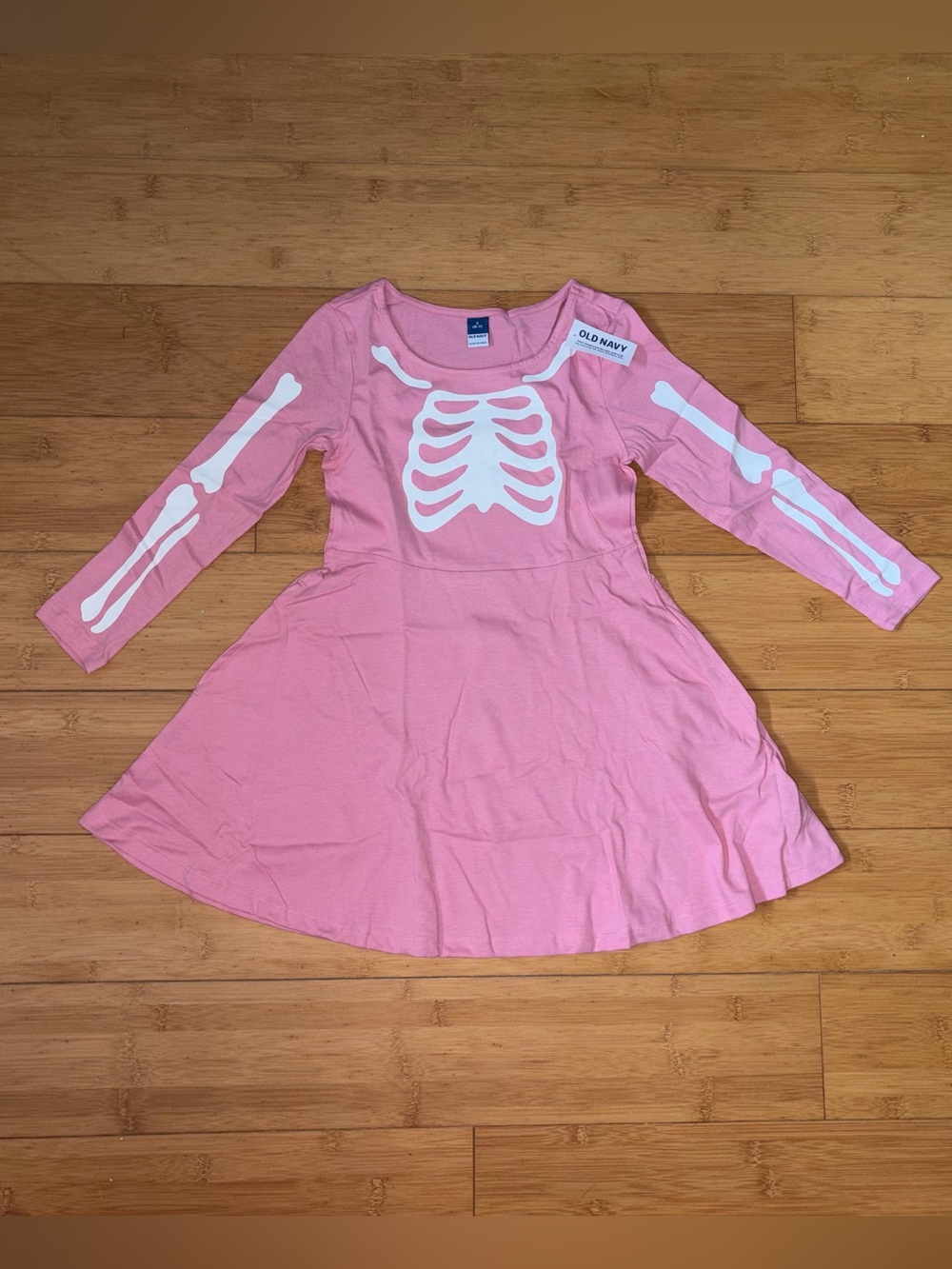 NWT Girl’s Size M 8 Halloween Pink Skeleton Dress